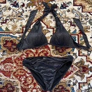 Kenneth Cole  Black Sparkle Bikini Set